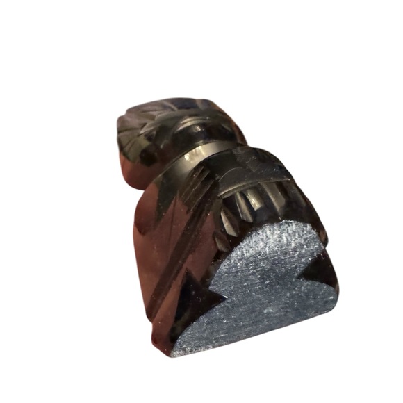 Vintage Mexico hand carved black onyx Aztec Maya God sculpture statue 4” - Picture 2 of 4